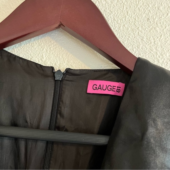 GAUGE81 Zarate black satin long sleeves cocktail evening mini dress Size Small - Picture 9 of 9